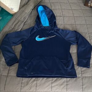 Nike Kids Navy and Light Blue Hoodie